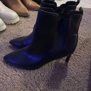 Classic Black Pointed-Toe Ankle Boots